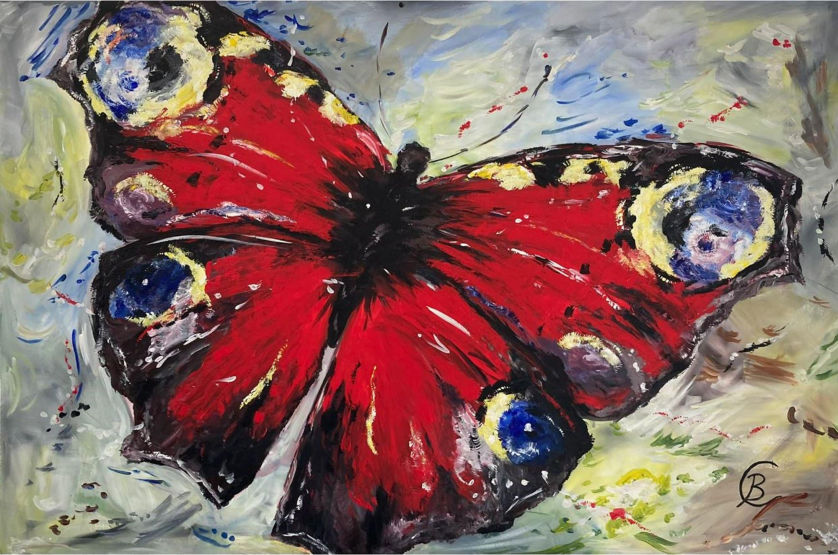 Acryl Bild Schmetterling